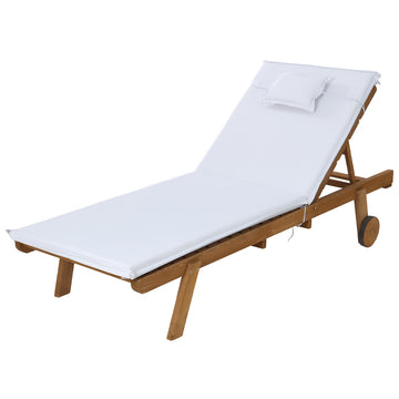 Sun Lounge Wooden Lounger Day Bed - White