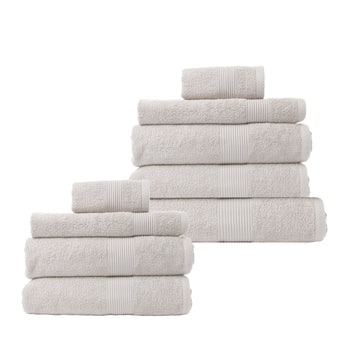 9 Piece Cotton Bamboo Towel Bundle Set 450GSM - Sea Holly
