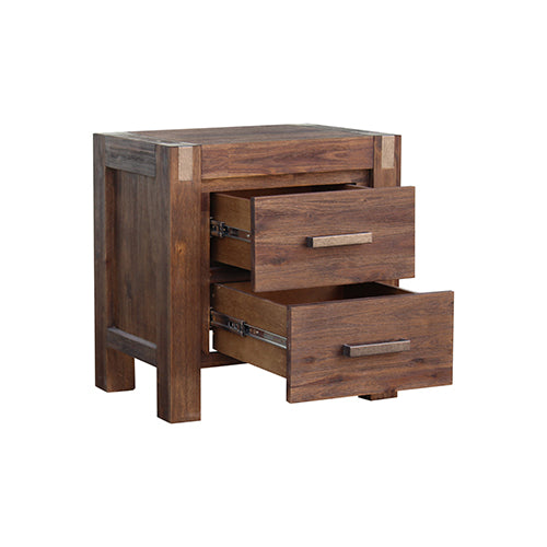 Bedside Table with 2 drawers Solid Wood