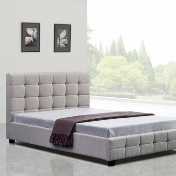 Fabric Deluxe Bed Frame Beige - Double