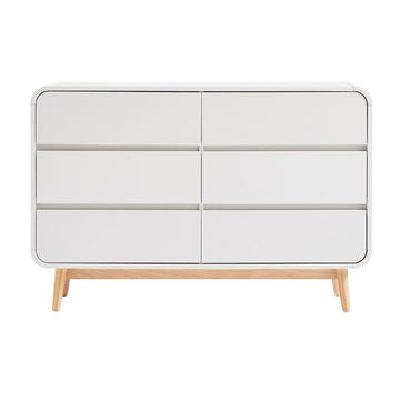 White Modern Retro Chest of Drawers Cabinet